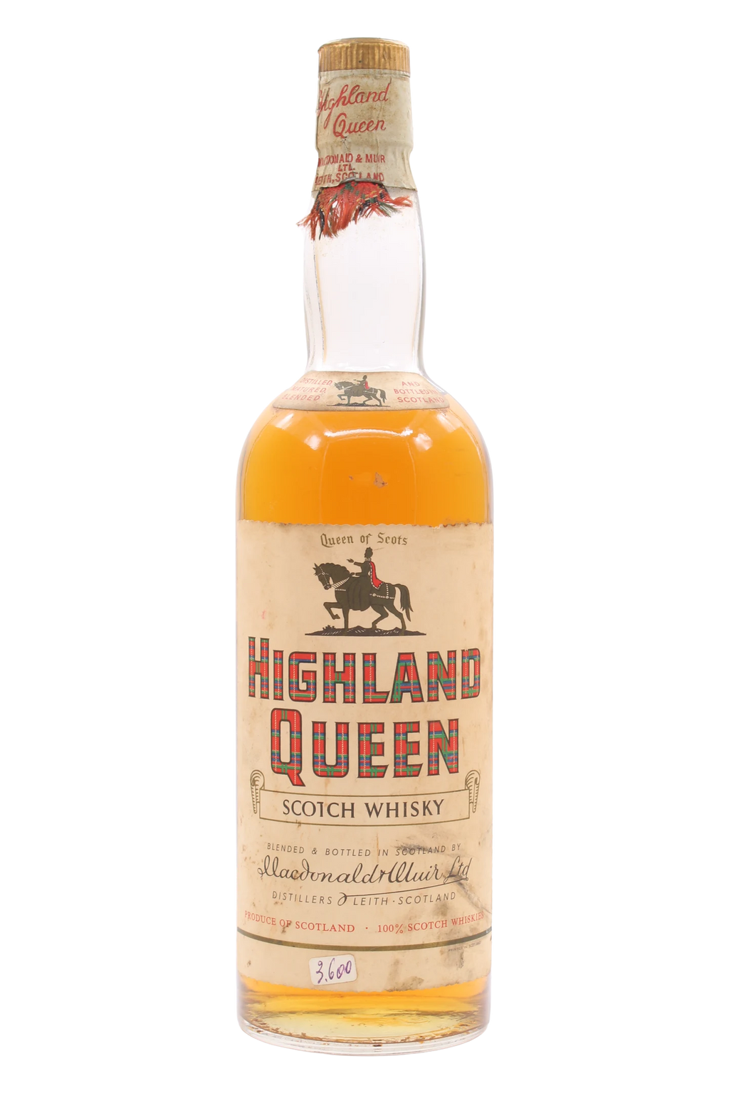 Bottiglia di Highland Queen Scotch Whisky di Macdonald & Muir