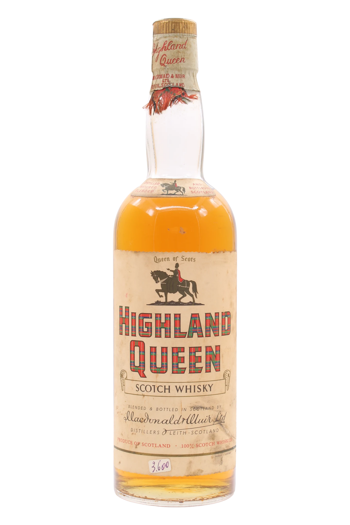 Bottiglia di Highland Queen Scotch Whisky di Macdonald & Muir