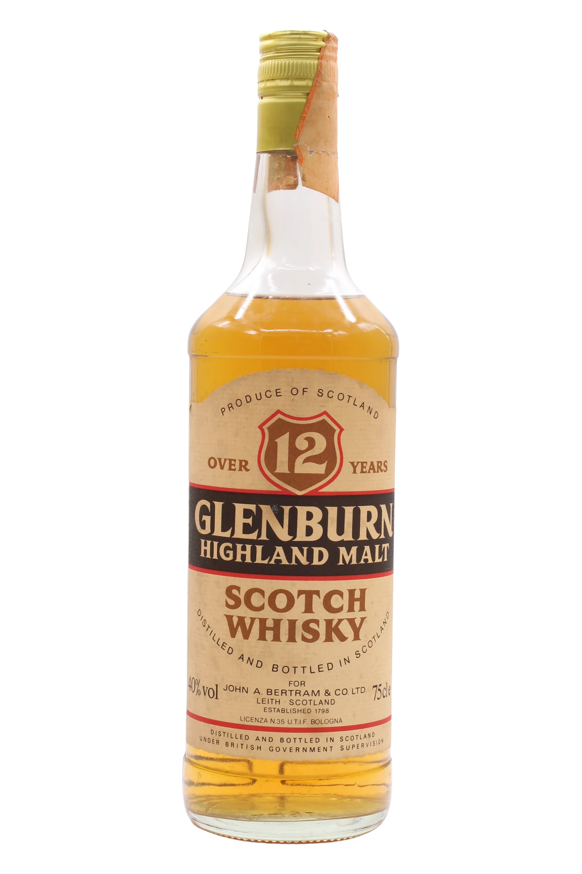 Bottiglia di Glenburn 12 anni Highland Malt Scotch Whisky di John A. Bertram & Co.