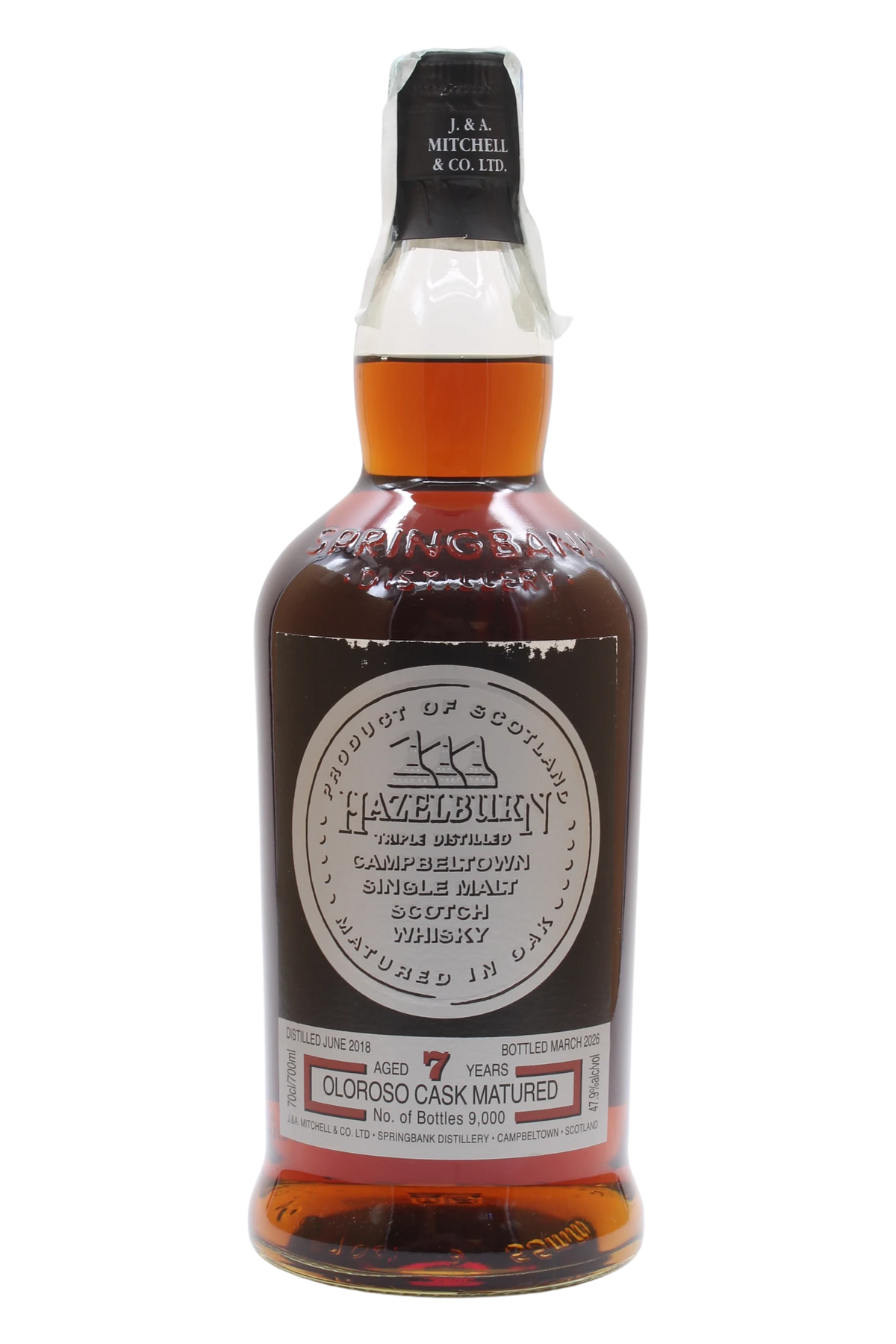 Bottiglia di Hazelburn 7 anni 2018 Oloroso Cask Matured