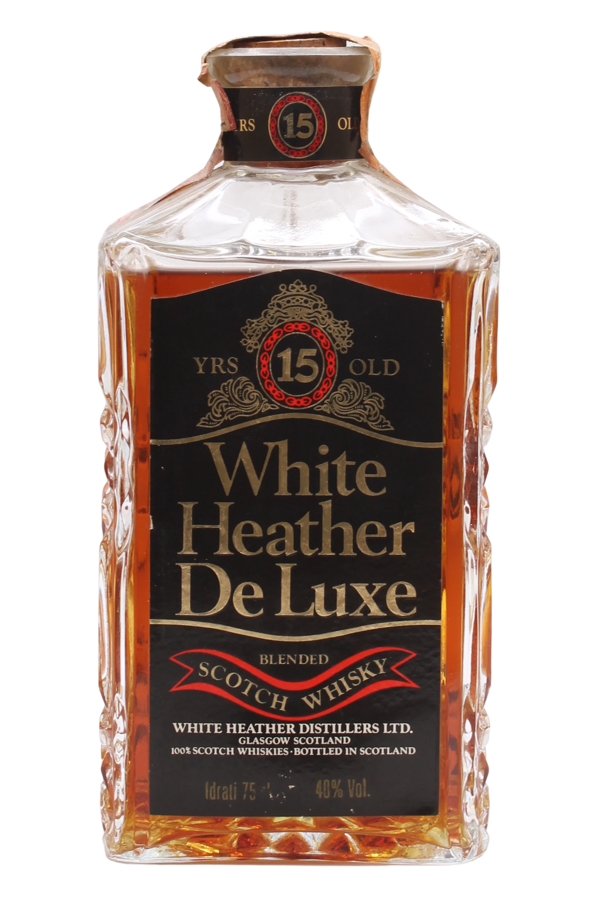 Bottiglia a caraffa di White Heather De Luxe 15 anni Blended Scotch Whisky
