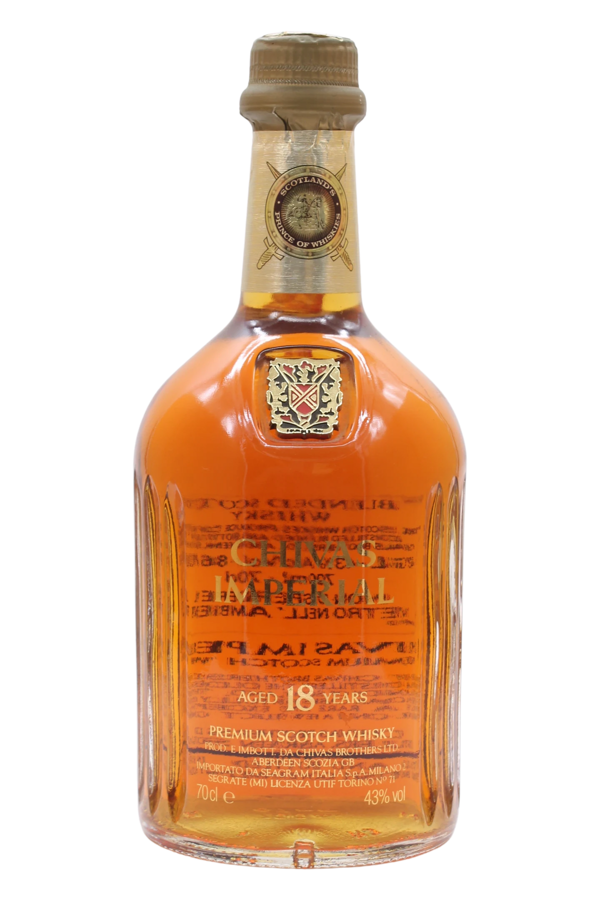 Bottiglia sfaccettata di Chivas Imperial 18 anni Premium Scotch Whisky