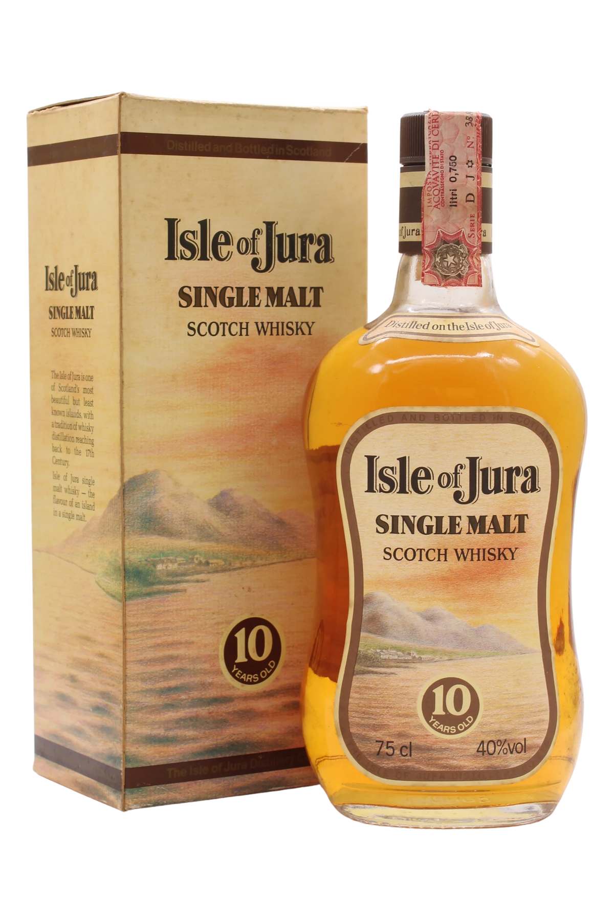 Bottiglia di Isle of Jura 10 anni da 75 cl con astuccio